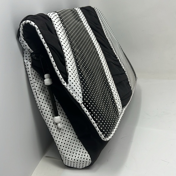 Cynthia Matthews Large Vintage 80’s Clutch Bag with Small Zip Pouch Black White - Picture 6 of 13